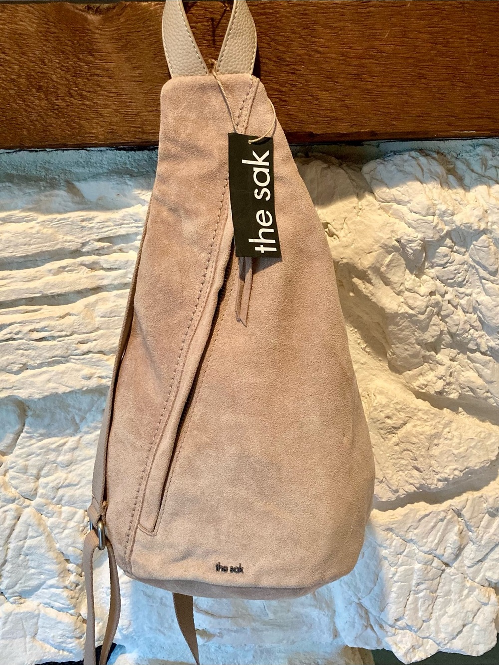 NWT The Sak suede sling backpack in sand color